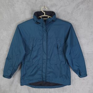 Vintage Eddie Bauer Jacket Women Sz M Turquoise Gore-Tex Full Zip Hooded Outdoor